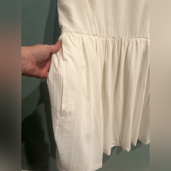 French Connection Sleeveless Dress US Size 12 Off White Cream Lined with Pockets - Picture 5 of 7